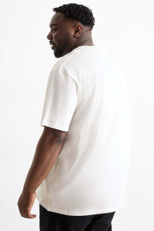 Pánské - Tričko - relaxed fit - Peanuts - bílá