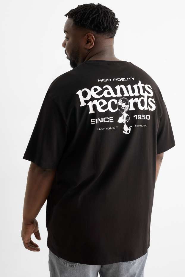 Pánské - Tričko - relaxed fit - Peanuts - černá