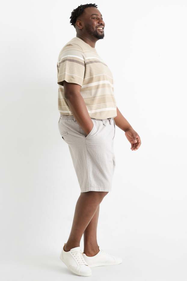 Uomo - Shorts - a righe - grigio chiaro