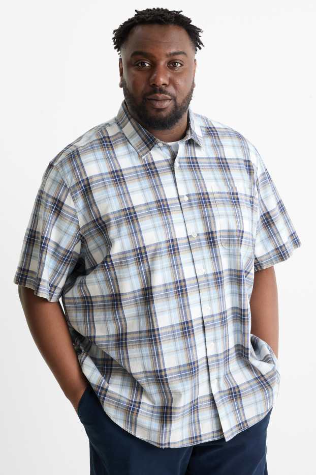 Herren - Hemd - Regular Fit - Kent - kariert - blau