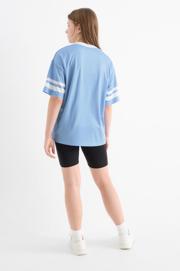 Kinderen: meisjes - Lilo & Stitch - set - T-shirt en fietsbroek - 2-delig - lichtblauw