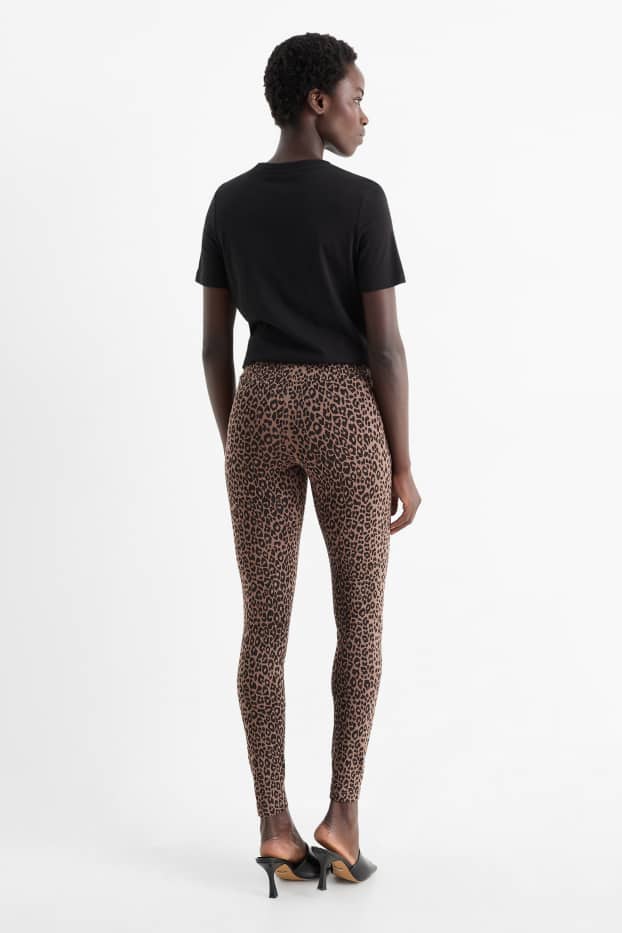 Donna - Leggings basic - fantasia - nero / beige