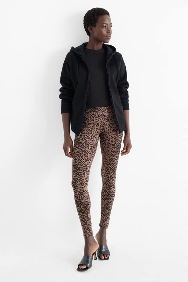 Donna - Leggings basic - fantasia - nero / beige