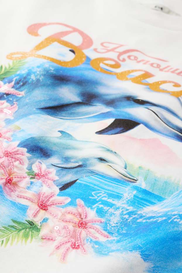 Enfants filles - Dauphin - T-shirt - blanc