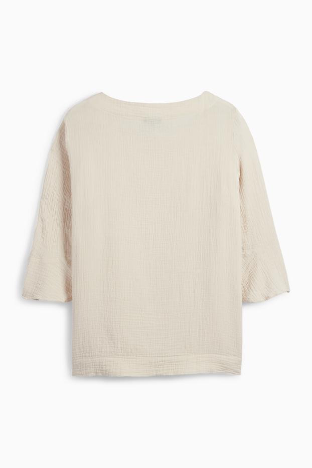 Women - Muslin blouse - light beige