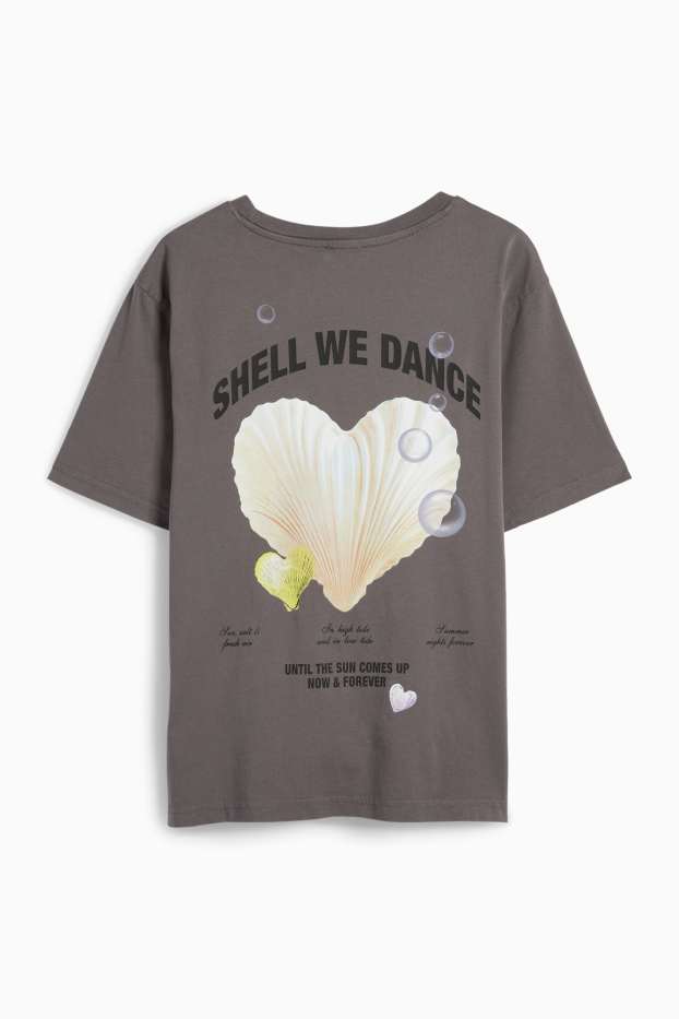 Damen - T-Shirt - Oversized - dunkelgrau