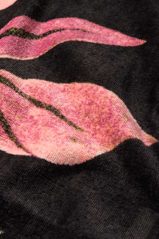 Pánské - Plážová osuška - se vzorem - 180 x 81 cm - tmavošedá