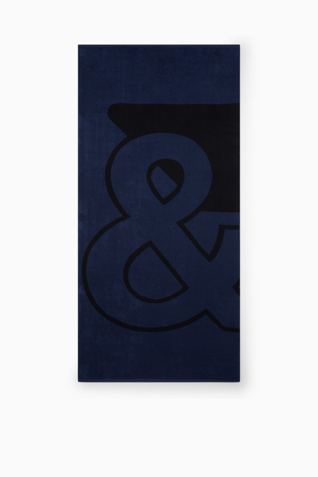 Hommes - Drap de bain - 180 x 85 cm - bleu foncé