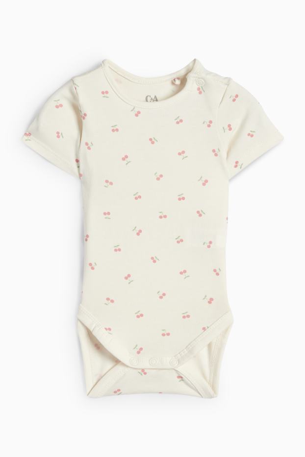 Baby Mädchen - Kirsche - Baby-Outfit - 2 teilig - dunkelrosa