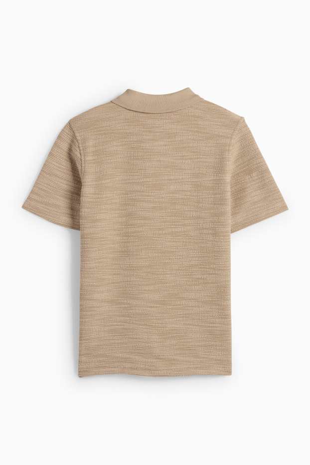 Enfants garçons - Polo - texturé - beige chiné