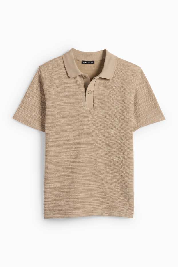 Enfants garçons - Polo - texturé - beige chiné