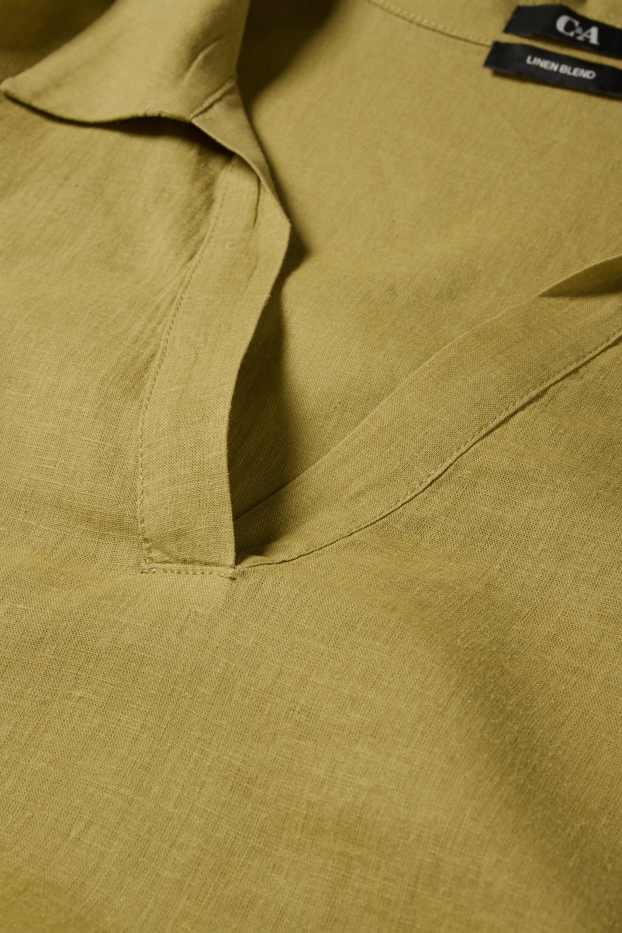 Damen - Tunika - Leinen-Mix - khaki