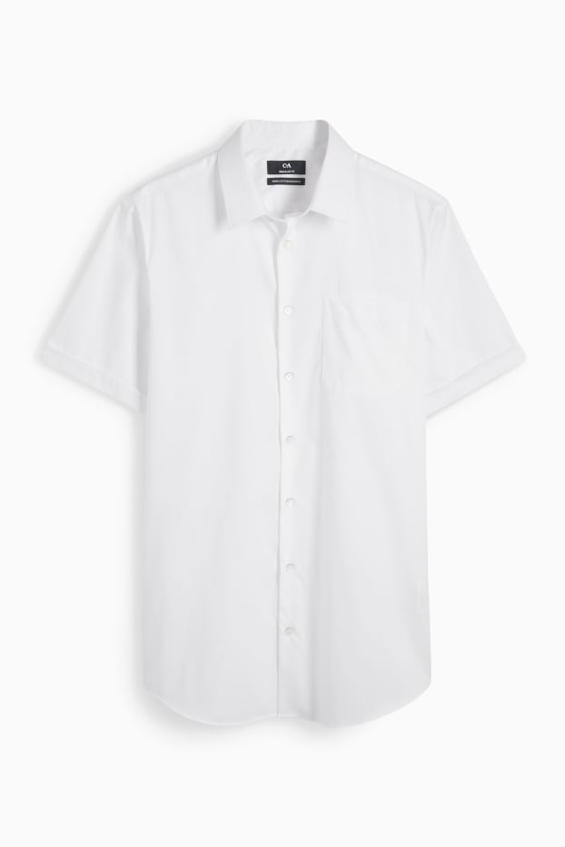 Uomo - Camicia business - regular fit - collo all'italiana - facile da stirare - bianco