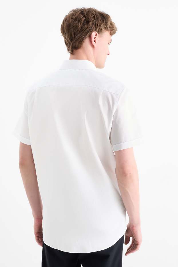 Uomo - Camicia business - regular fit - collo all'italiana - facile da stirare - bianco