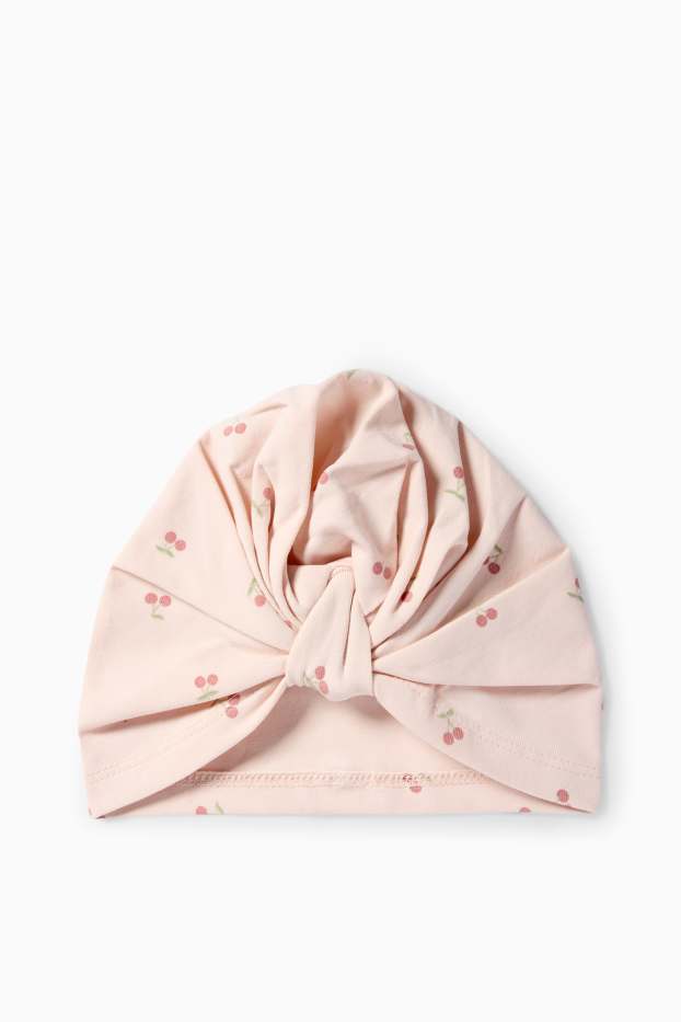 Bebeluși - fete - Cireșe - compleu bebeluși - 3 piese - roz închis