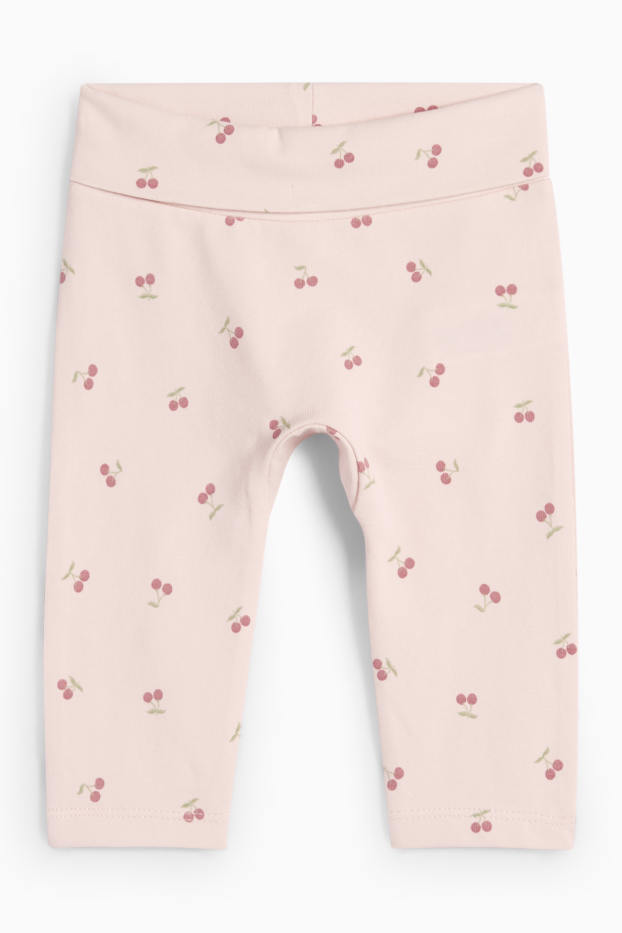 Bebeluși - fete - Cireșe - compleu bebeluși - 3 piese - roz închis