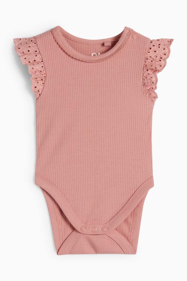 Bebeluși - fete - Cireșe - compleu bebeluși - 3 piese - roz închis