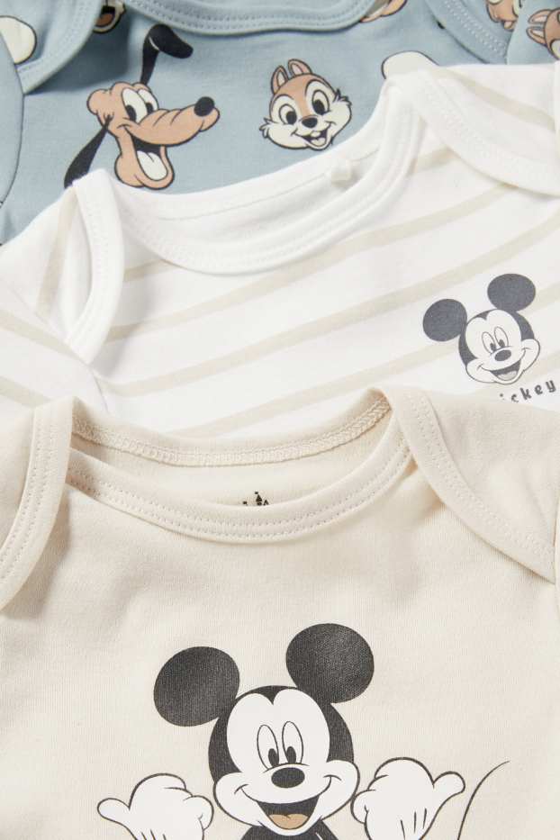 Baby Jungen - Multipack 3er - Micky Maus - Baby-Body - weiss