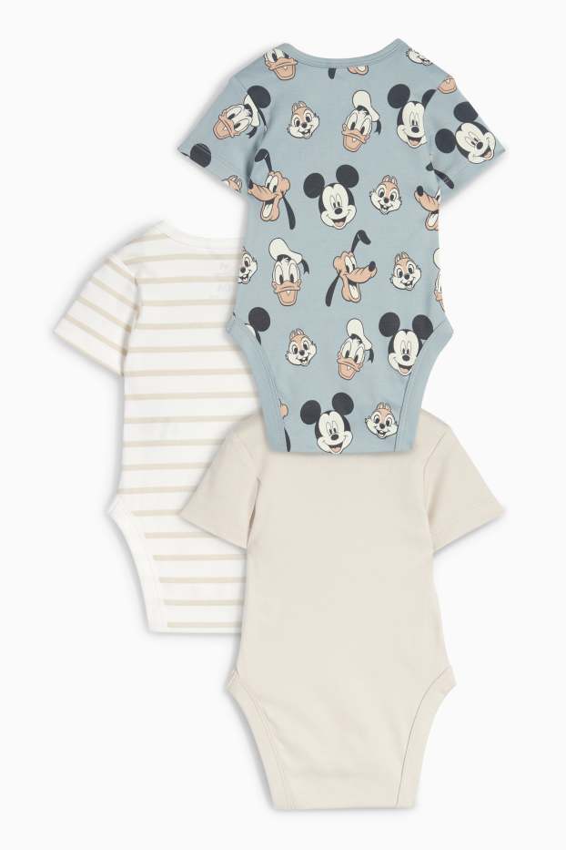 Baby Jungen - Multipack 3er - Micky Maus - Baby-Body - weiss