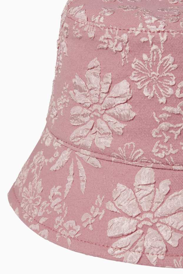 Dámské - Klobouk - s květinovým vzorem - růžová