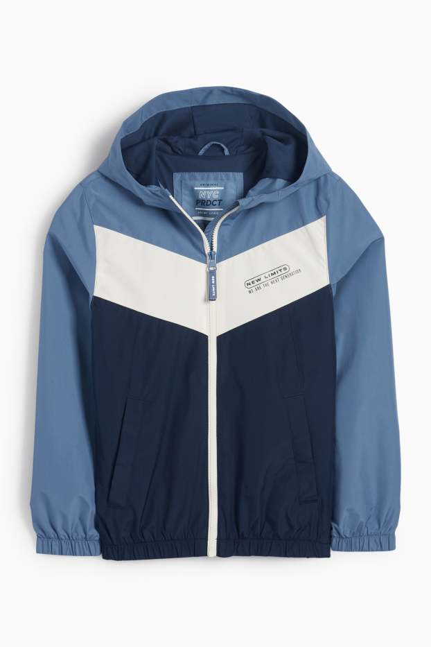 Enfants garçons - Veste à capuche - finition déperlante - bleu