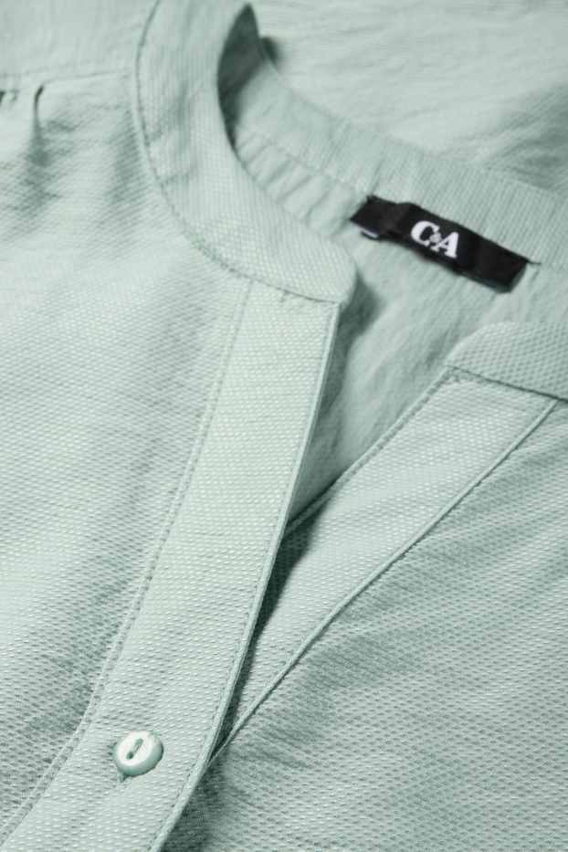 Dames - Blouse met V-hals - met structuur - mintgroen