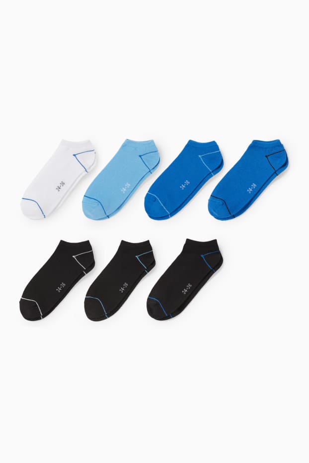 Kinder Buben - Multipack 7er - Sneakersocken - blau / schwarz