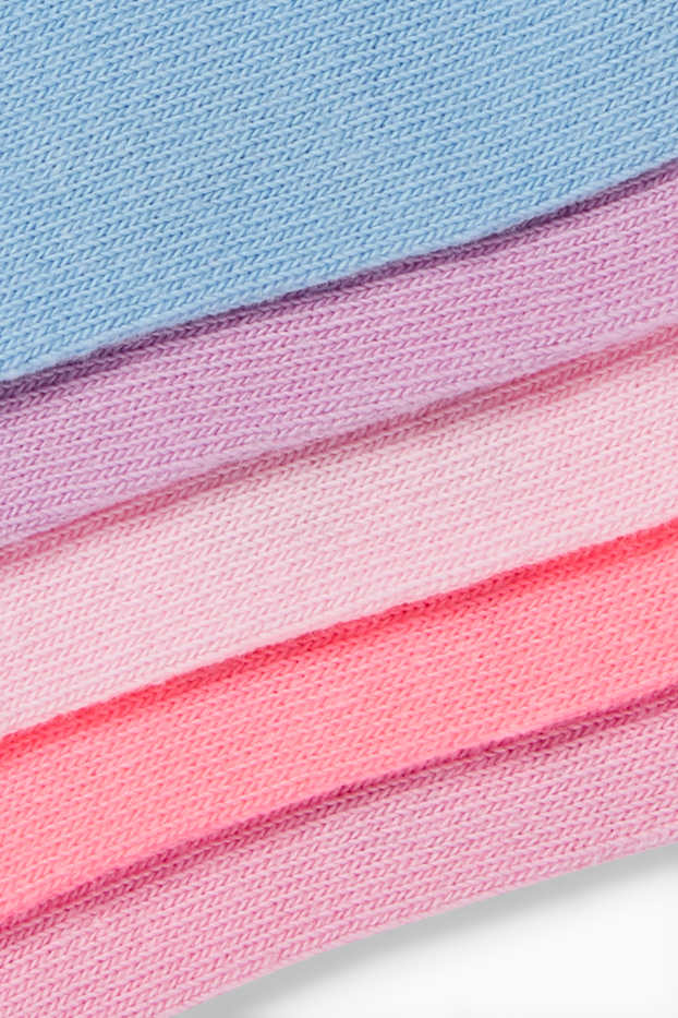 Children Girls - Multipack of 7 - grimaces - trainer socks with motif - rose / blue