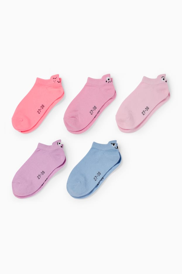 Children Girls - Multipack of 7 - grimaces - trainer socks with motif - rose / blue