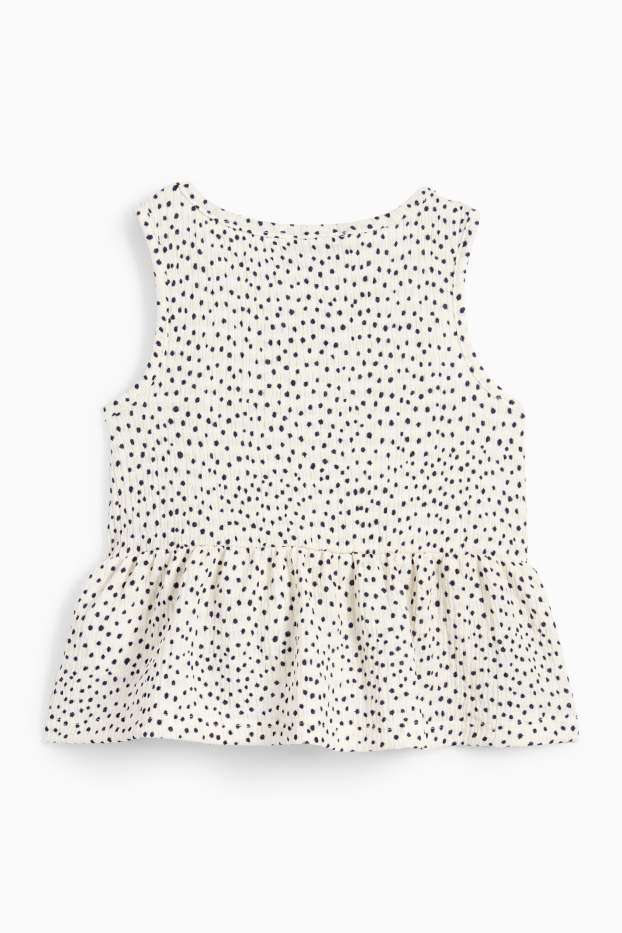 Enfants filles - Haut - à pois - finition texturée - bleu foncé / blanc crème