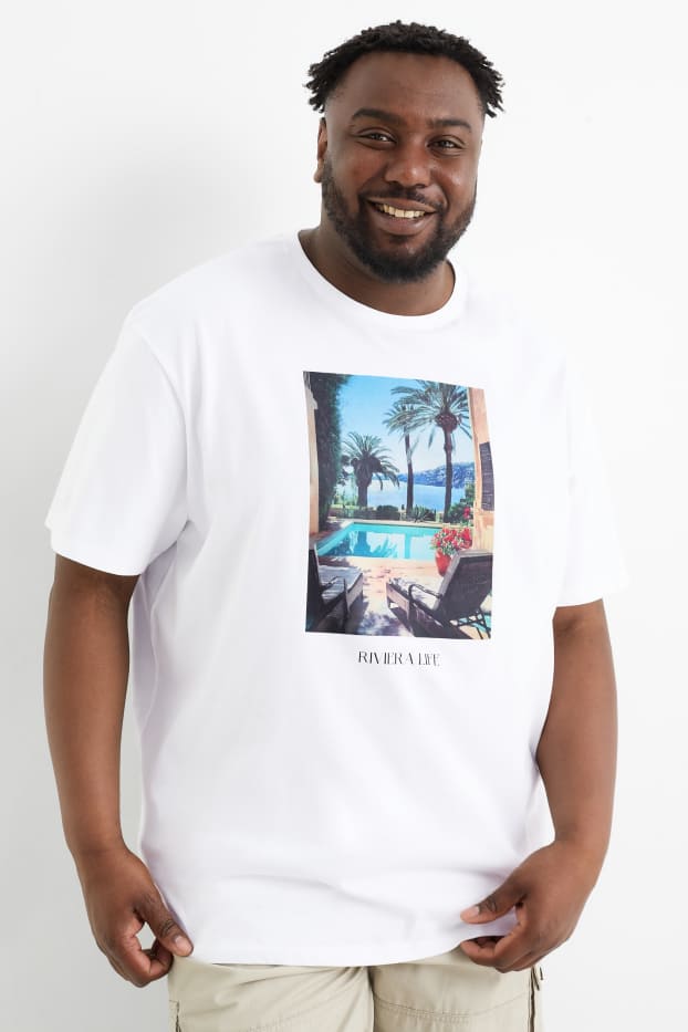 Hombre - Camiseta - relaxed fit - blanco