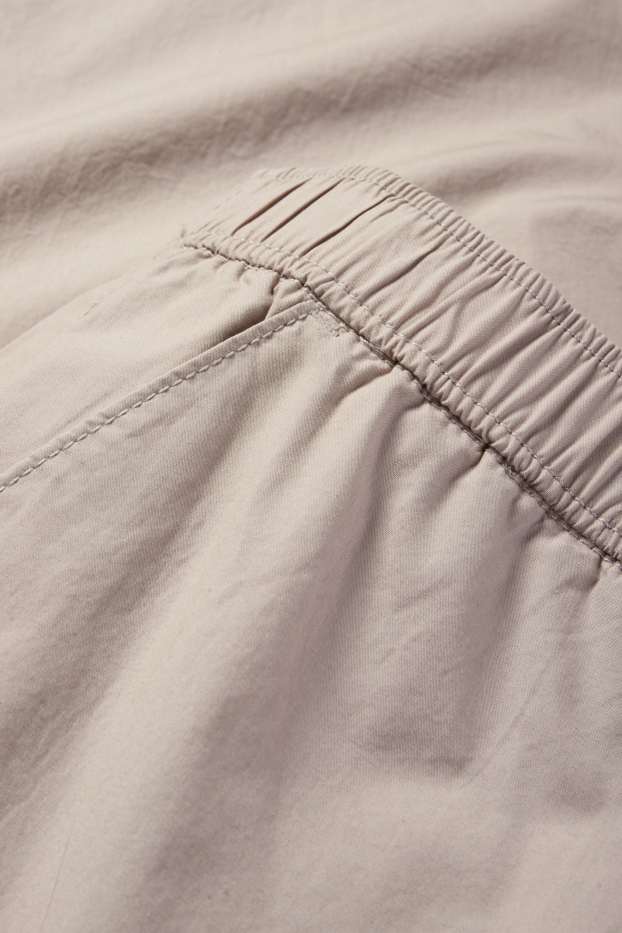 Damen - Stoffhose - Mid Waist - Tapered Fit - beige