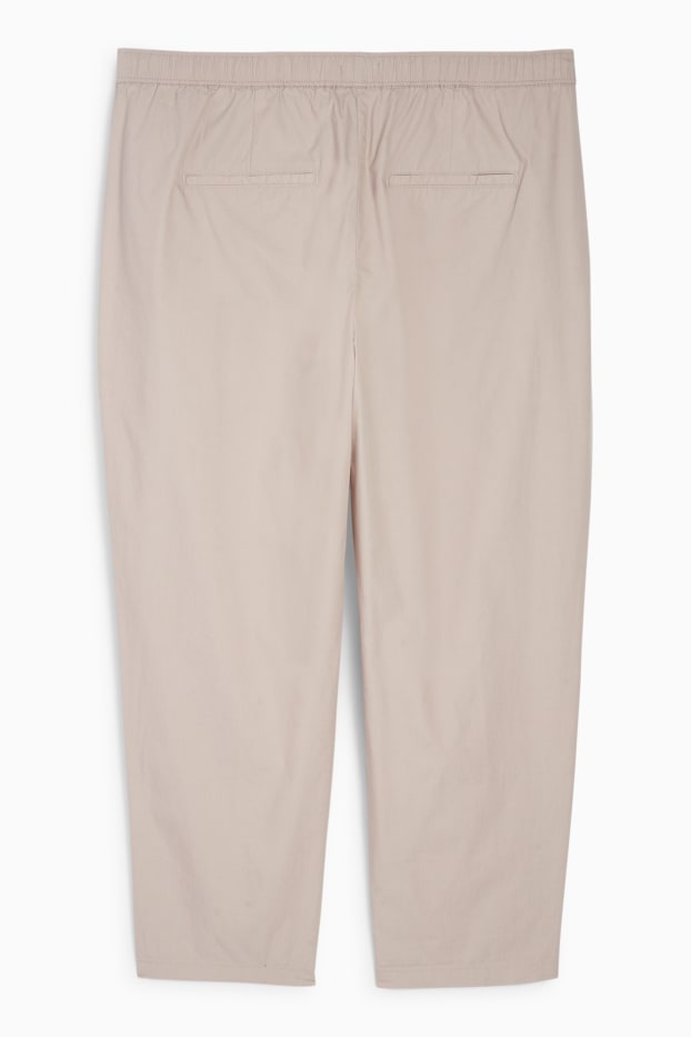 Damen - Stoffhose - Mid Waist - Tapered Fit - beige