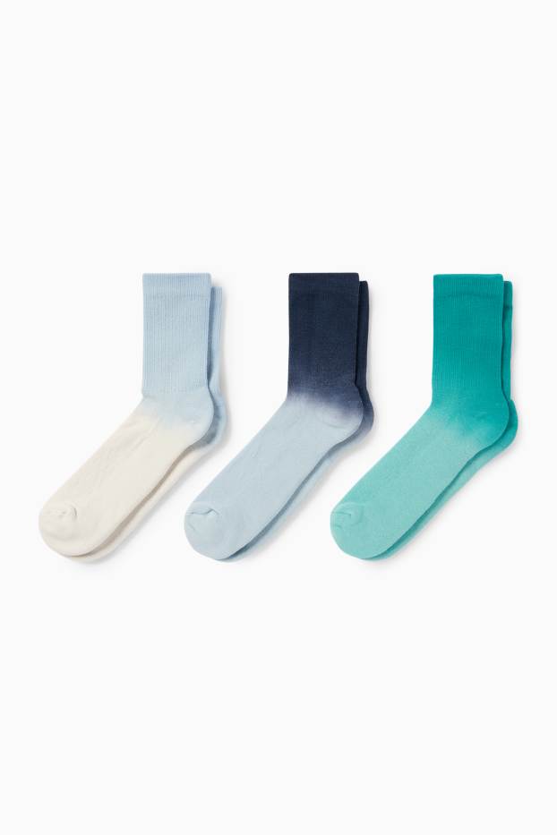 Kinder Jungen - Multipack 3er - Socken - gemustert - hellblau