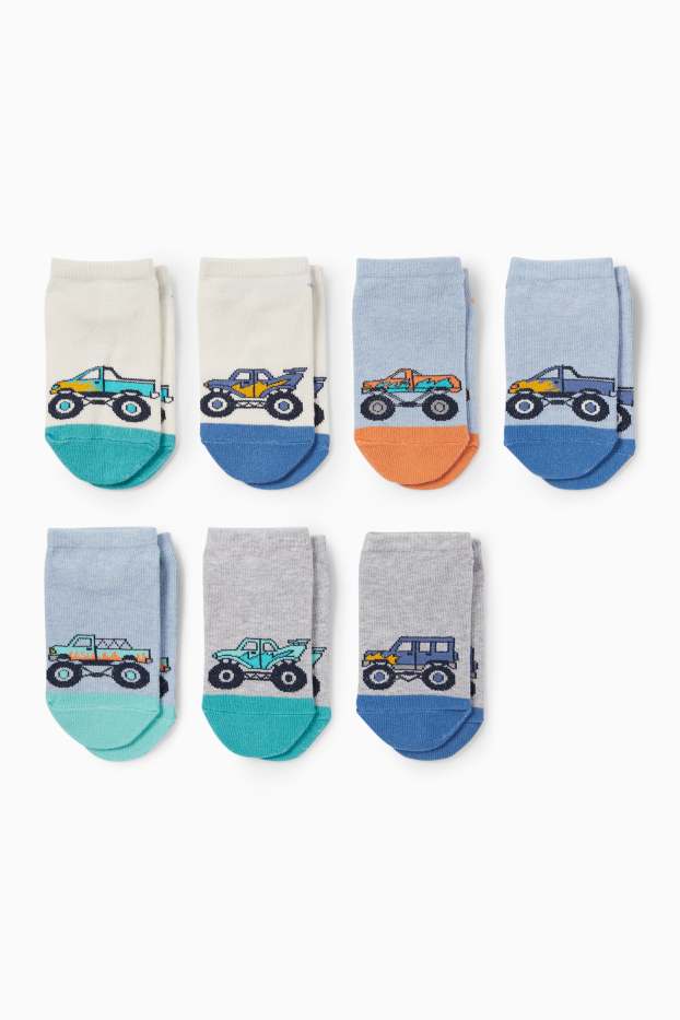 Children Boys - Multipack of 7 - monster truck - trainer socks with motif - cremewhite