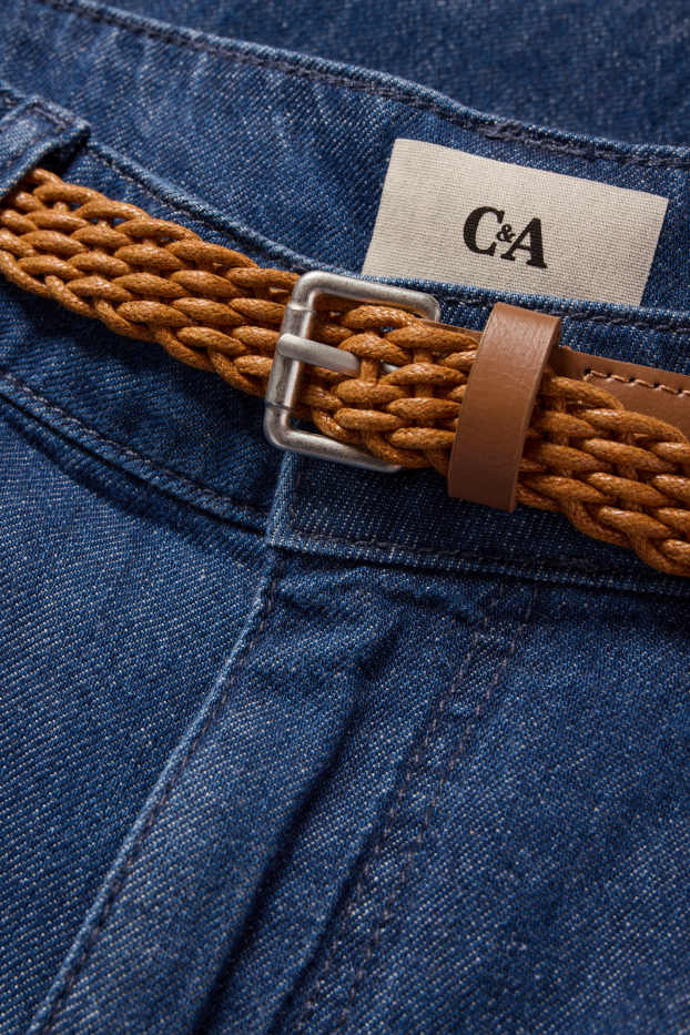 Donna - Jeans a gamba larga con cintura - vita media - jeans blu scuro