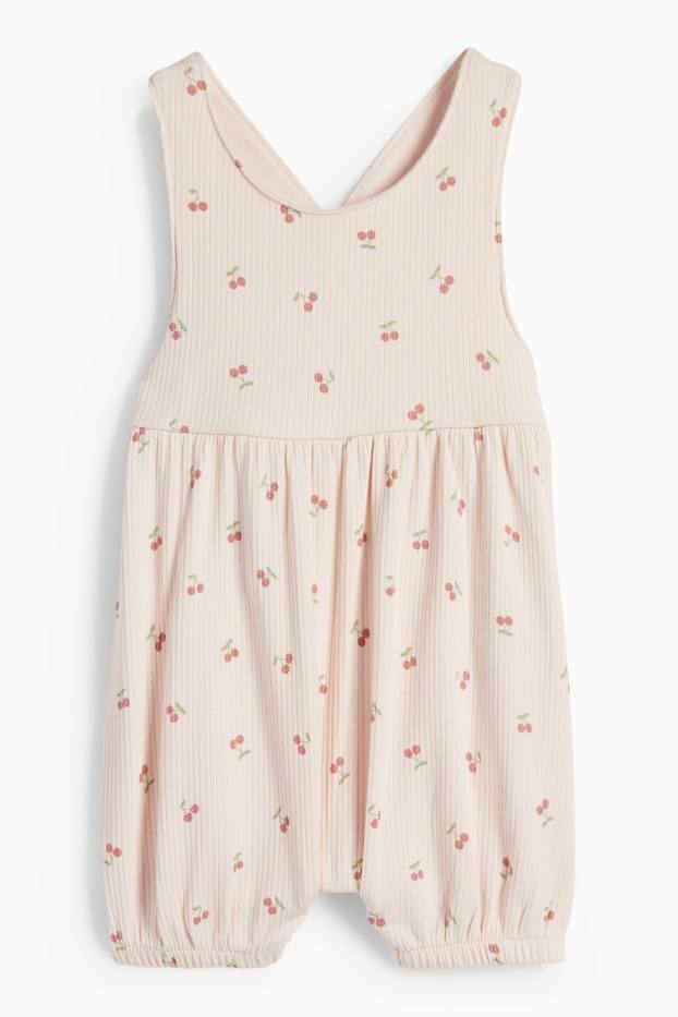 Baby: meisjes - Kers - babyoutfit - 3-delig - roze