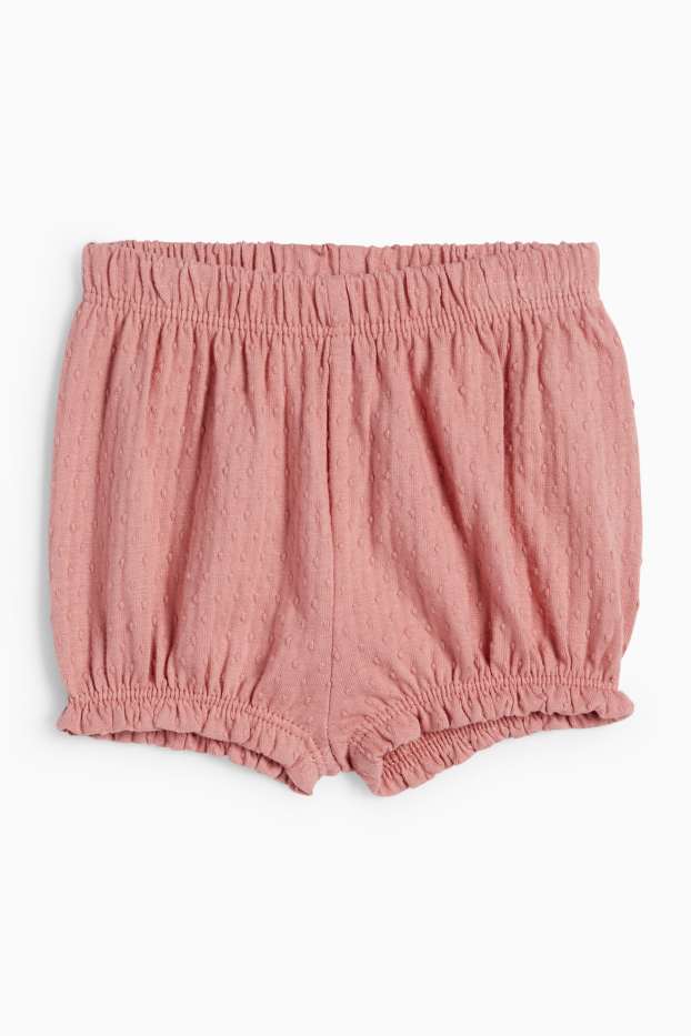 Miminka - dívky - Květinový motiv - outfit pro miminka - 3dílný - tmavě růžová