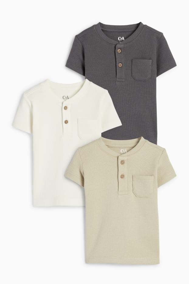 Bébés garçons - Lot de 3 - T-shirt bébé - texturé - vert menthe