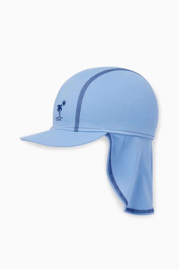 Bébés garçons - Palmiers - tenue de bain UV pour bébé - LYCRA® XTRA LIFE™ - 3 pièces - bleu foncé