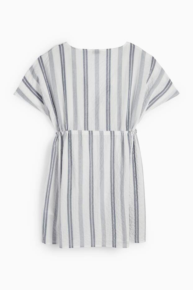 Dona - Vestit de platja - de ratlles - blanc/gris