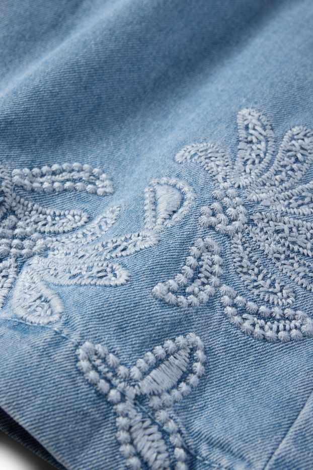 Dona - Texans curts - high waist - texà blau clar