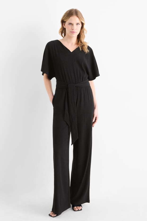 Femmes - Combinaison - texturée - noir