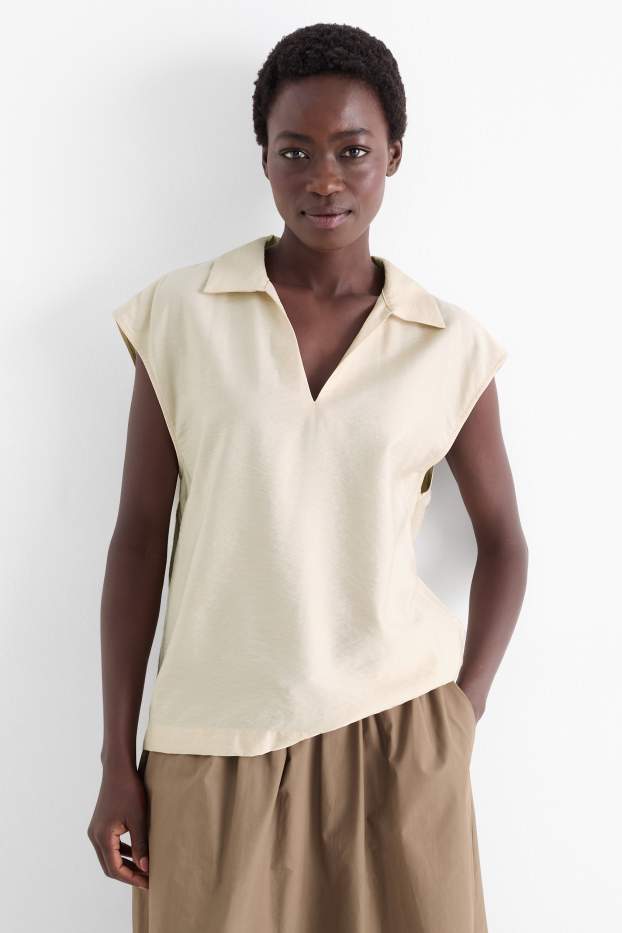 Dona - Top de brusa - beix clar