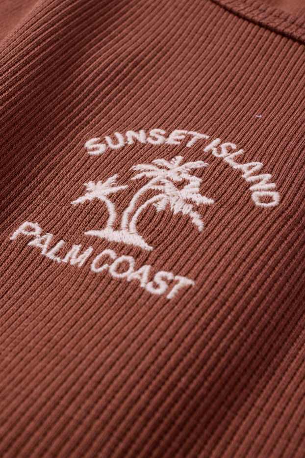 Kinder Mädchen - Top - gerippt - braun