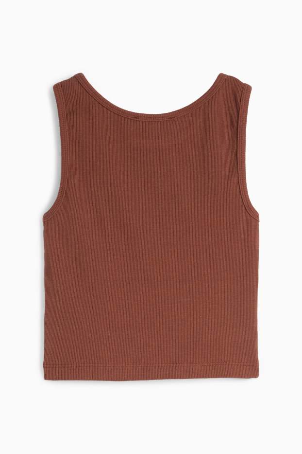 Kinder Mädchen - Top - gerippt - braun