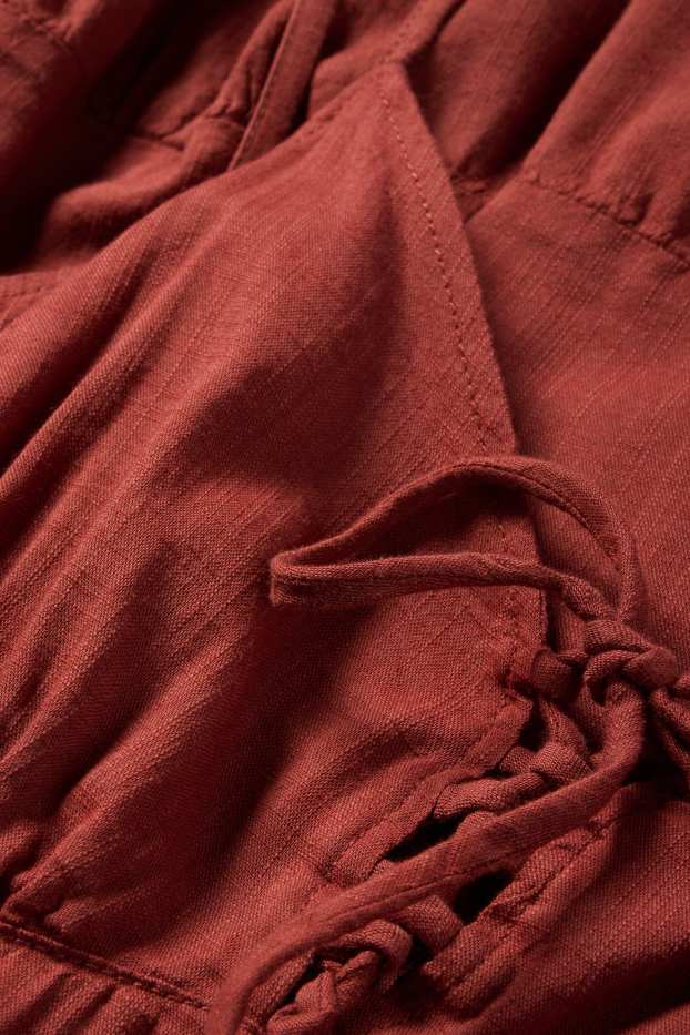 Dámské - Empírové šaty - tmavočervená