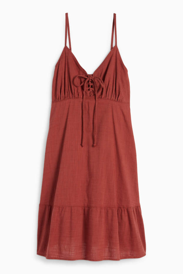 Dámské - Empírové šaty - tmavočervená