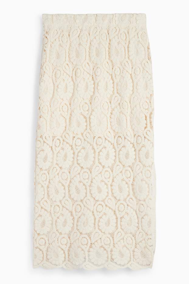 Damen - Bleistiftrock - beige