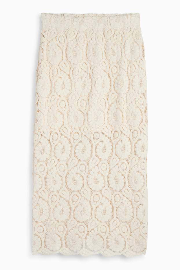 Damen - Bleistiftrock - beige